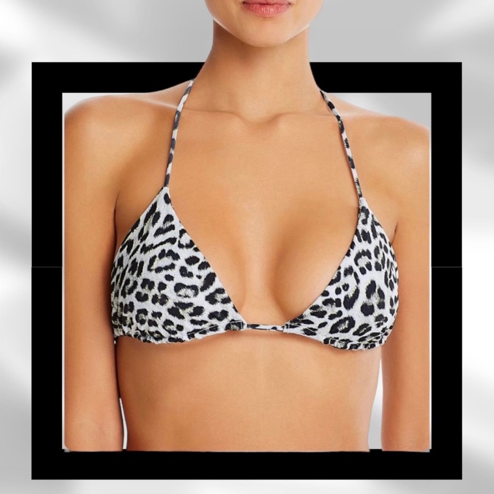 Peixoto Triangle Bikini Top in Wild Leopard Print